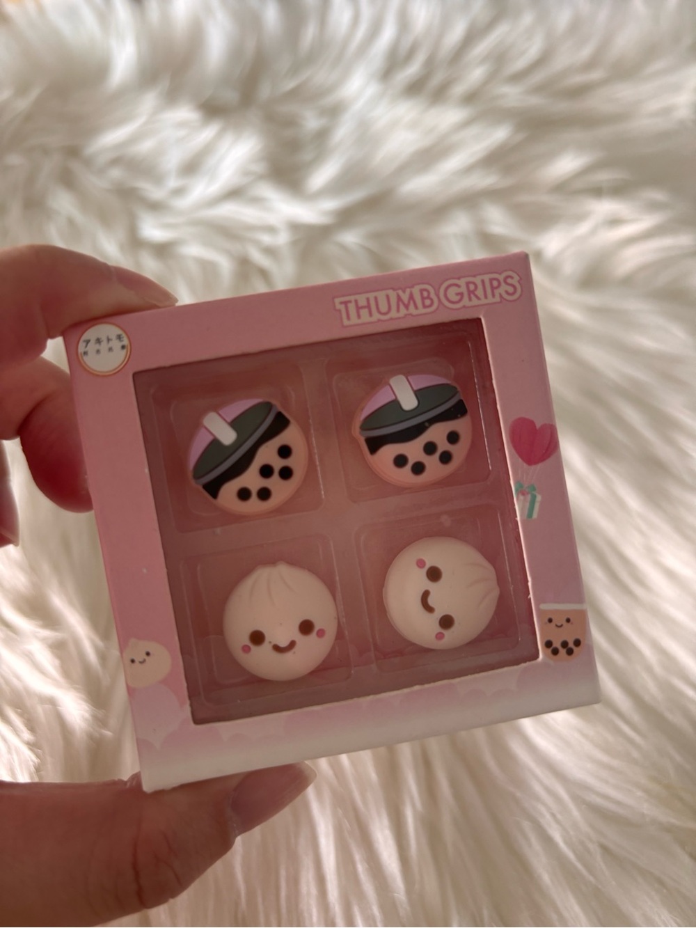 NEW Cute Pink Dumpling & Bubble Tea Boba Thumb Grips for Controllers - Picture 2 of 3